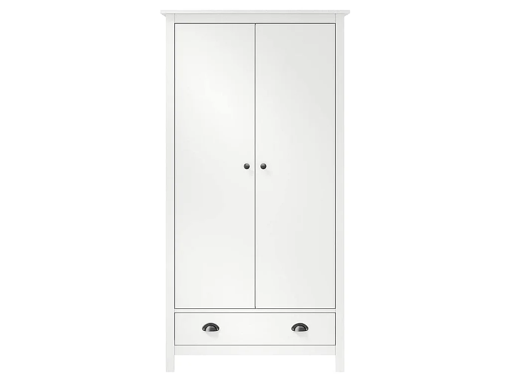 Kledingkast Hill 2 deuren 89x50x170 cm massief grenenhout wit