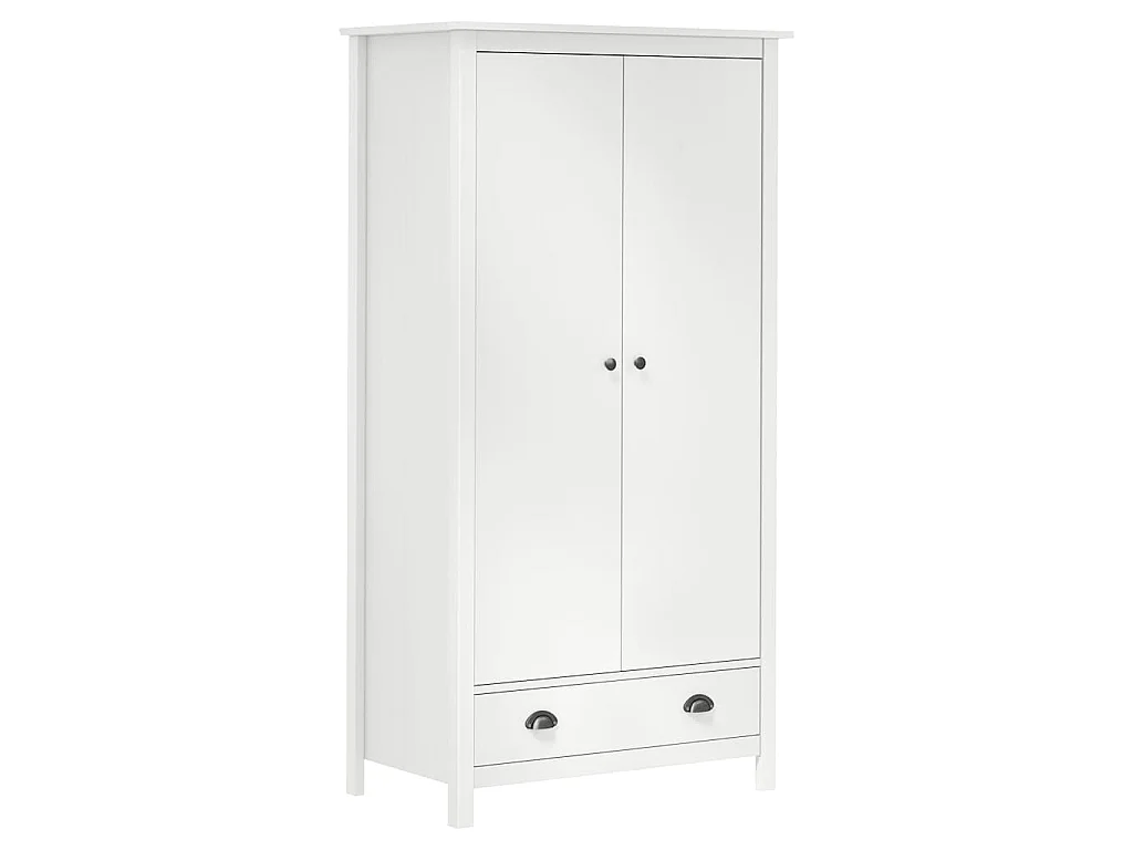Garde-robe à 2 portes Hill Blanc 89x50x170cm Bois de pin solide