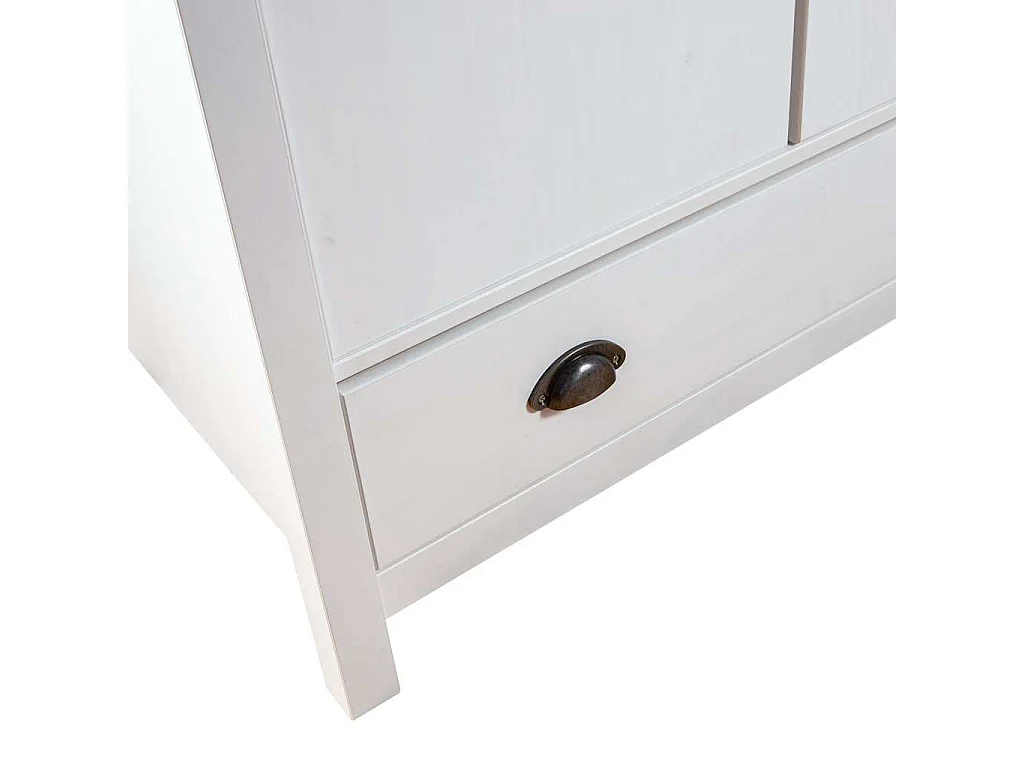 Garde-robe à 2 portes Hill Blanc 89x50x170cm Bois de pin solide