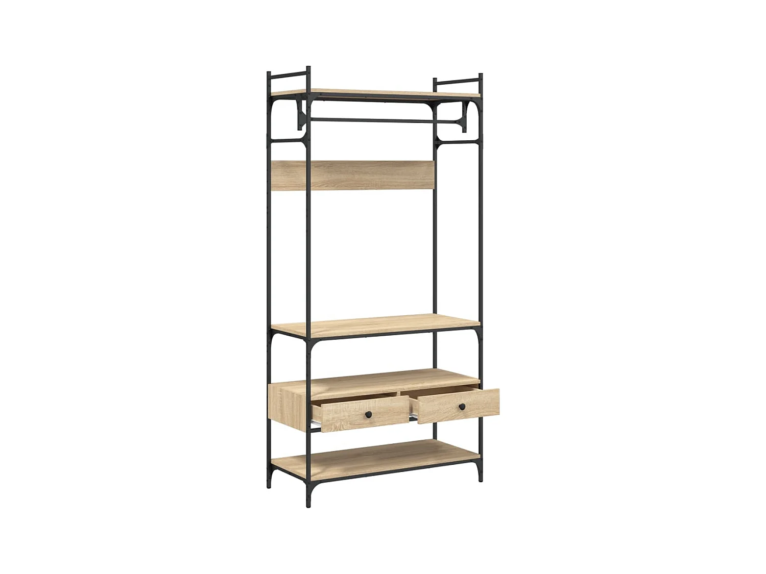 Kledingkast met lades 89x39x184,5 cm bewerkt hout sonoma eiken