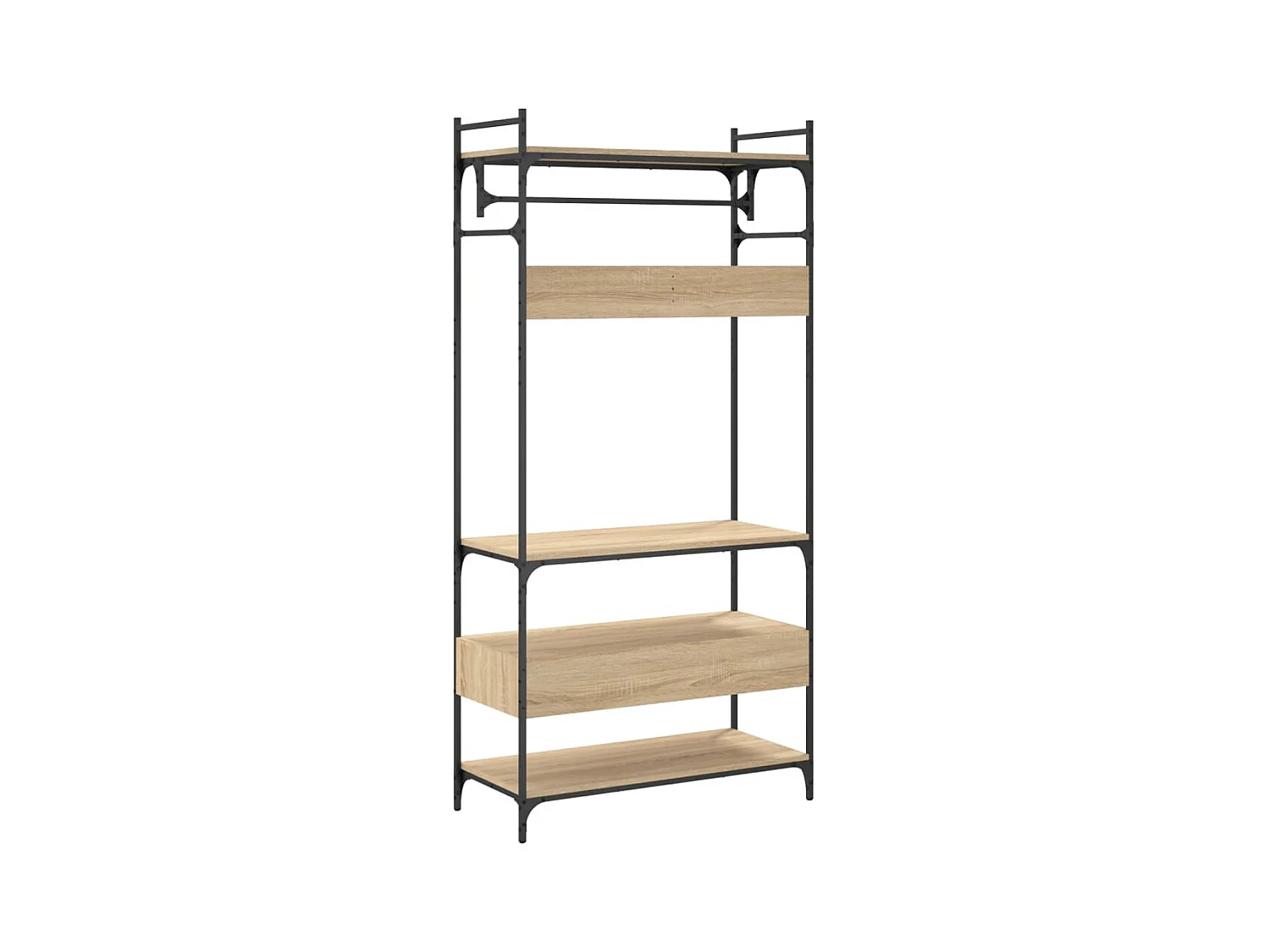 Kledingkast met lades 89x39x184,5 cm bewerkt hout sonoma eiken