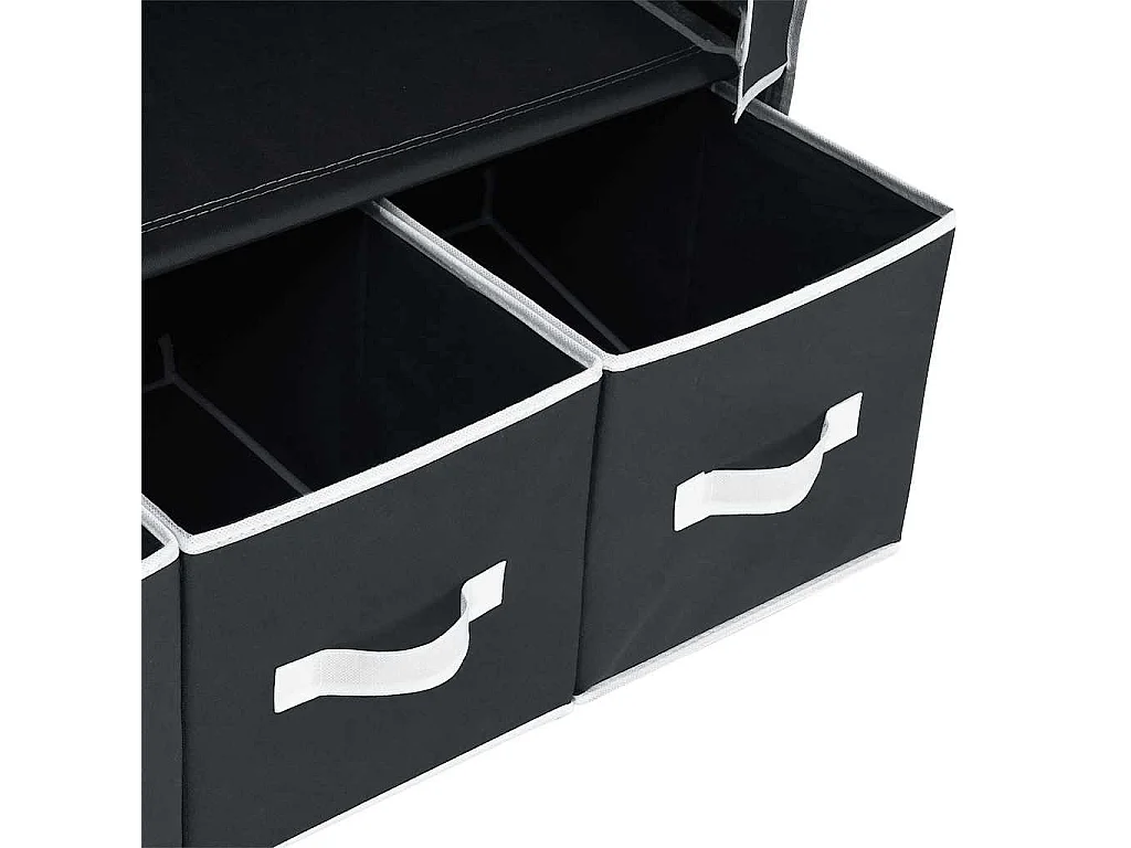 Garde-robe Noir 87 x 49 x 159 cm Tissu