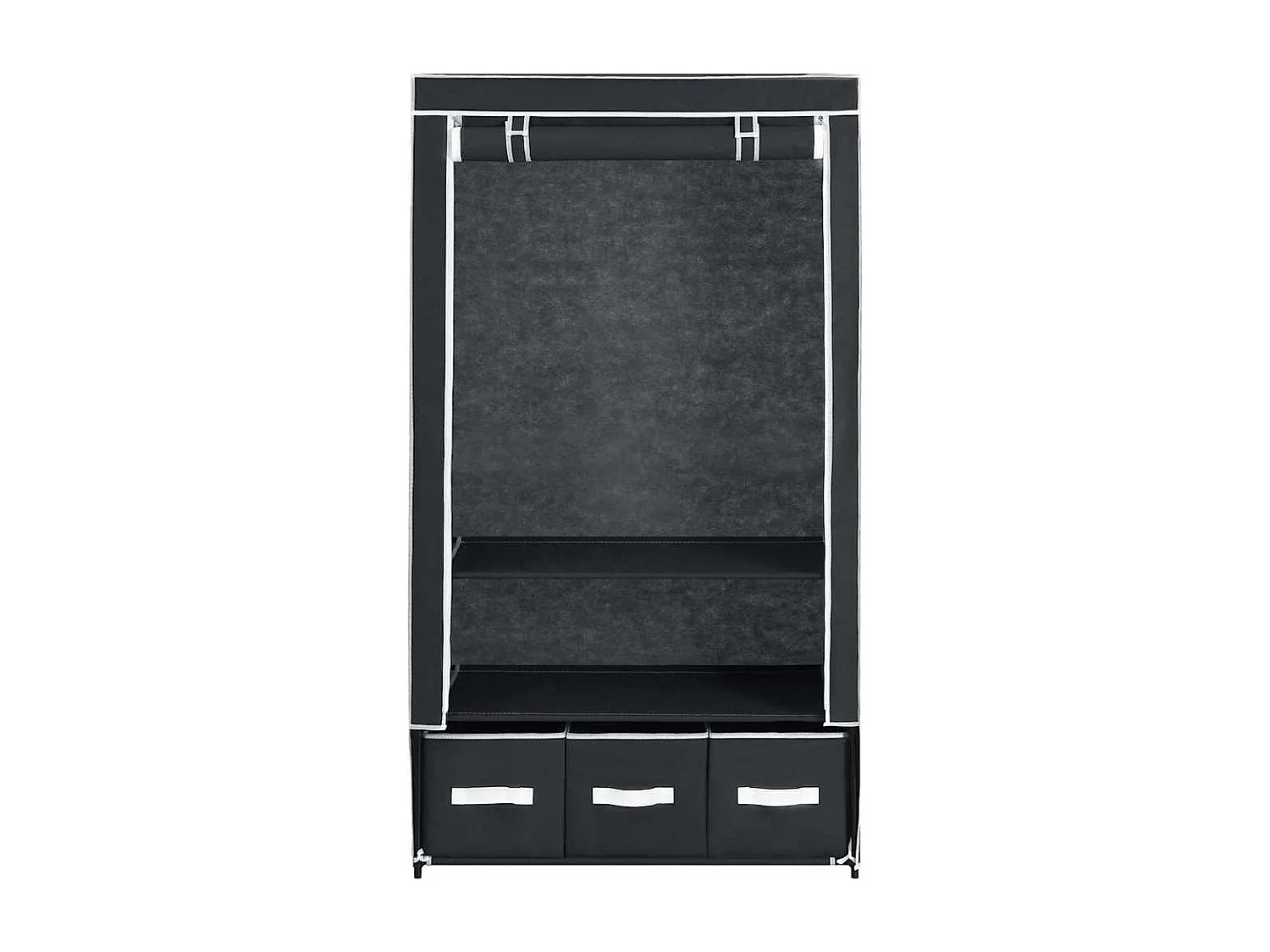 Roupeiro 87x49x159 cm tecido preto