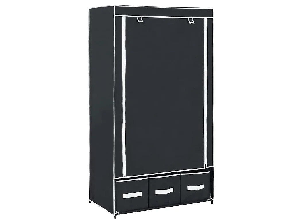 Roupeiro 87x49x159 cm tecido preto