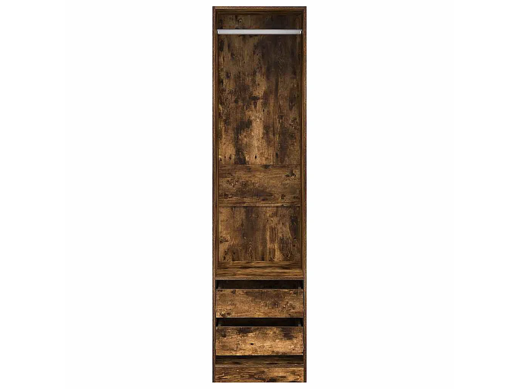Armadio con Cassetti Rovere Fumo 50x50x200 cm Legno Multistrato