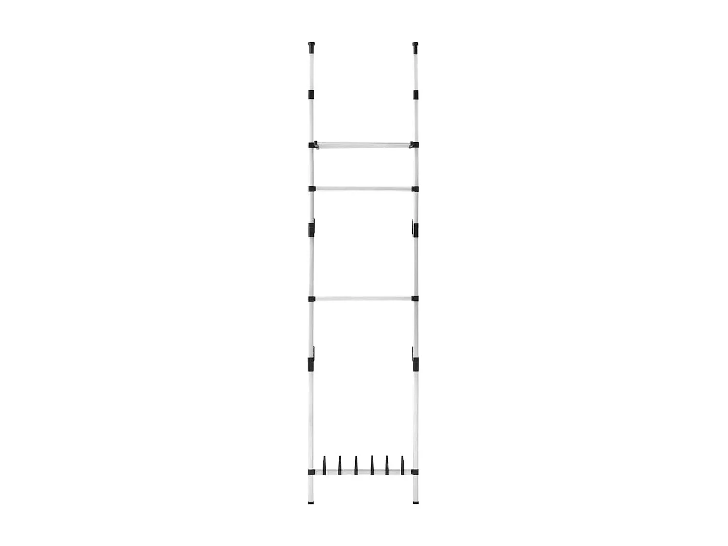 Système de garde-robe télescopique barres et étagère Aluminium