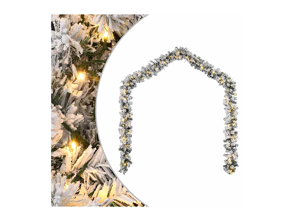 Guirlande de Noël avec lumières LED vert 20 m PVC