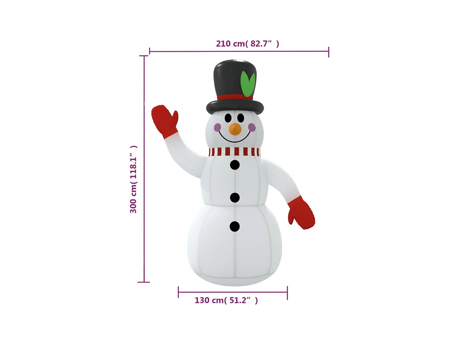 Bonhomme de neige gonflable avec LED 300 cm