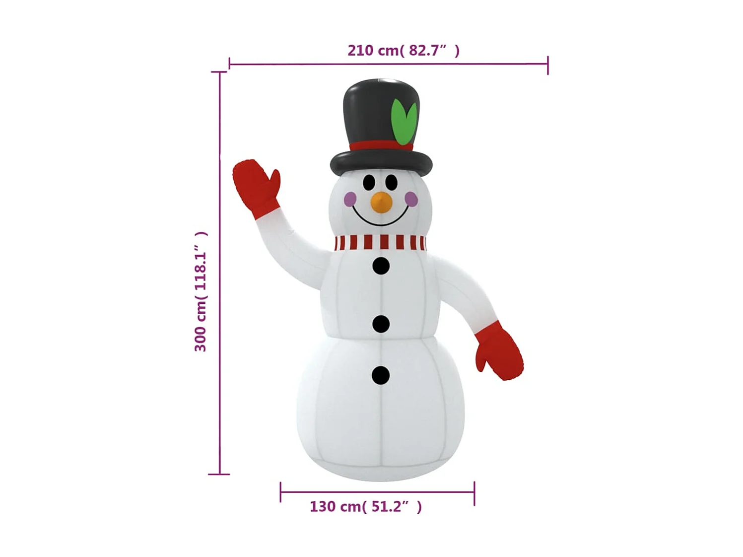 Bonhomme de neige gonflable avec LED 300 cm
