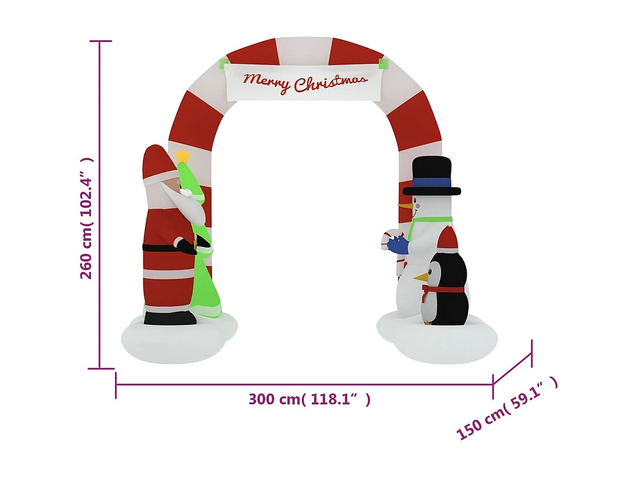 Porte voûtée gonflable de Noël avec LED 260 cm
