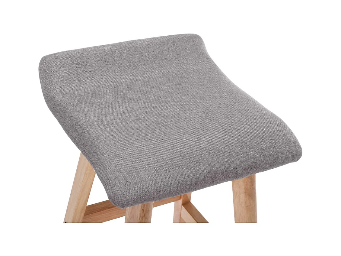 Tabourets de bar lot de 2 gris clair tissu