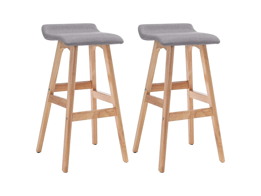 Barstoelen 2 st stof lichtgrijs