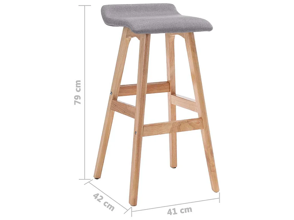Barstoelen 2 st stof lichtgrijs