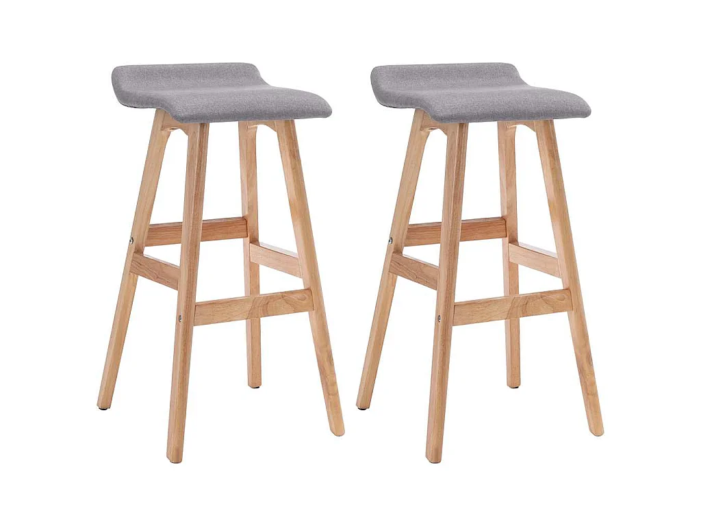 Barstoelen 2 st stof lichtgrijs