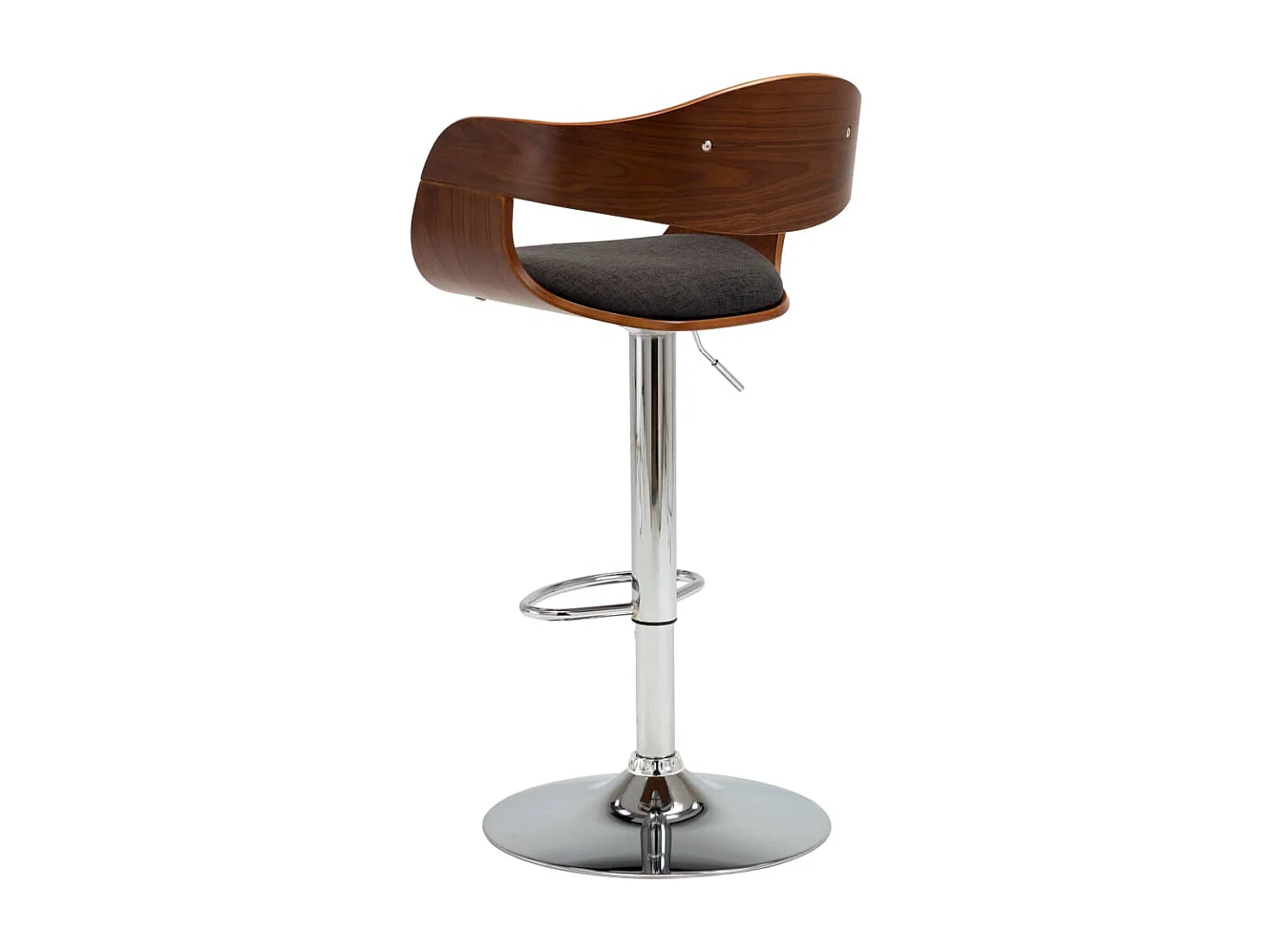 Chaises de bar lot de 2 gris bois courbé et tissu