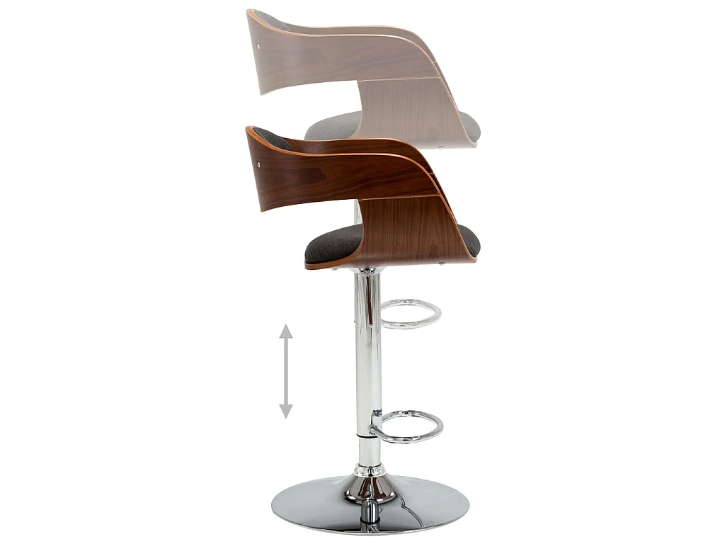 Barhocker 2 Stk. Grau Bugholz und Stoff
