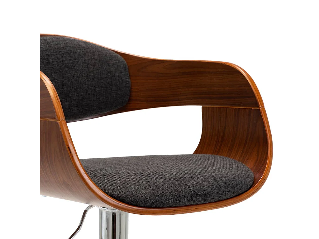 Barhocker 2 Stk. Grau Bugholz und Stoff
