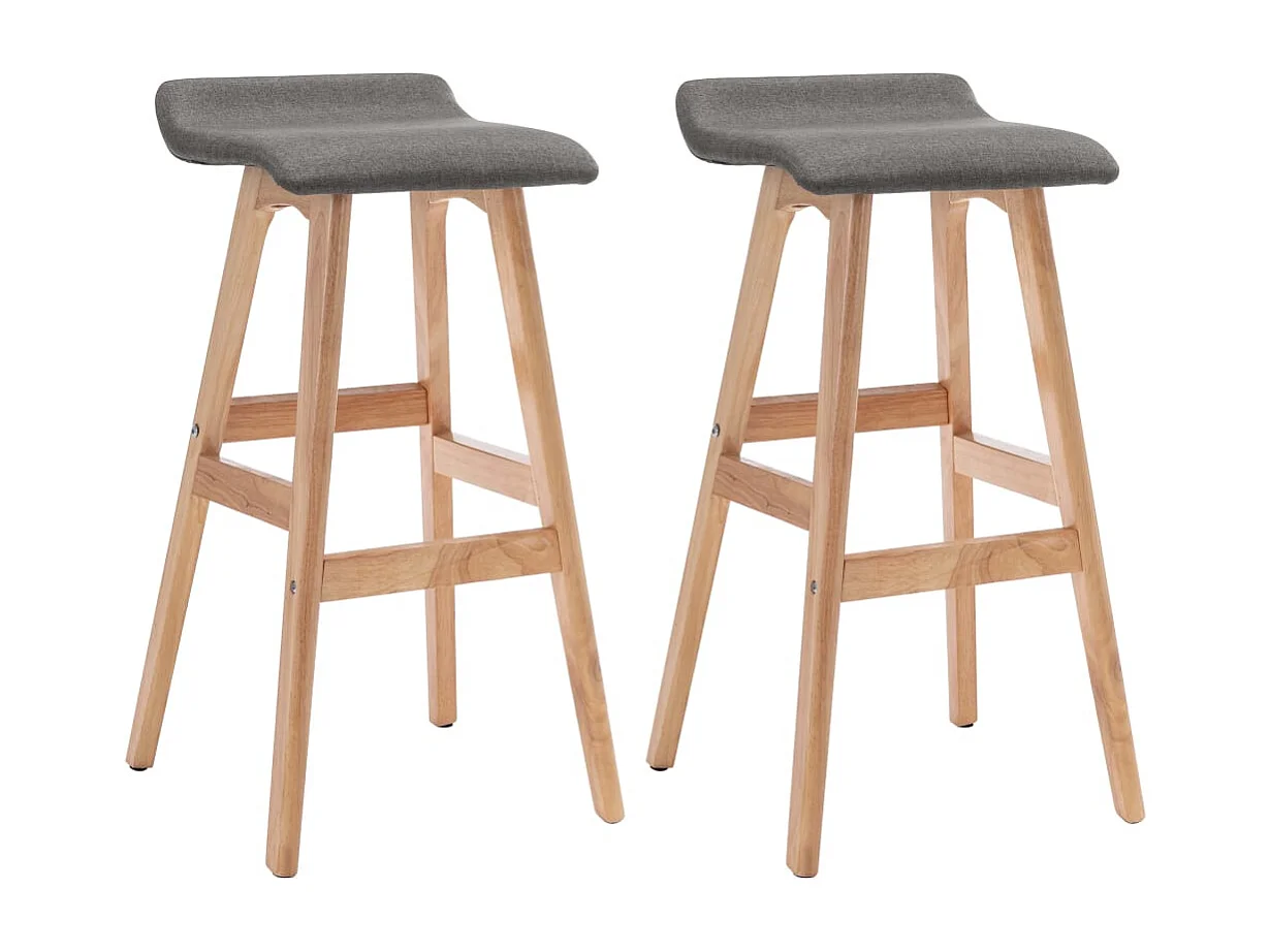 Tabourets de bar lot de 2 gris foncé tissu