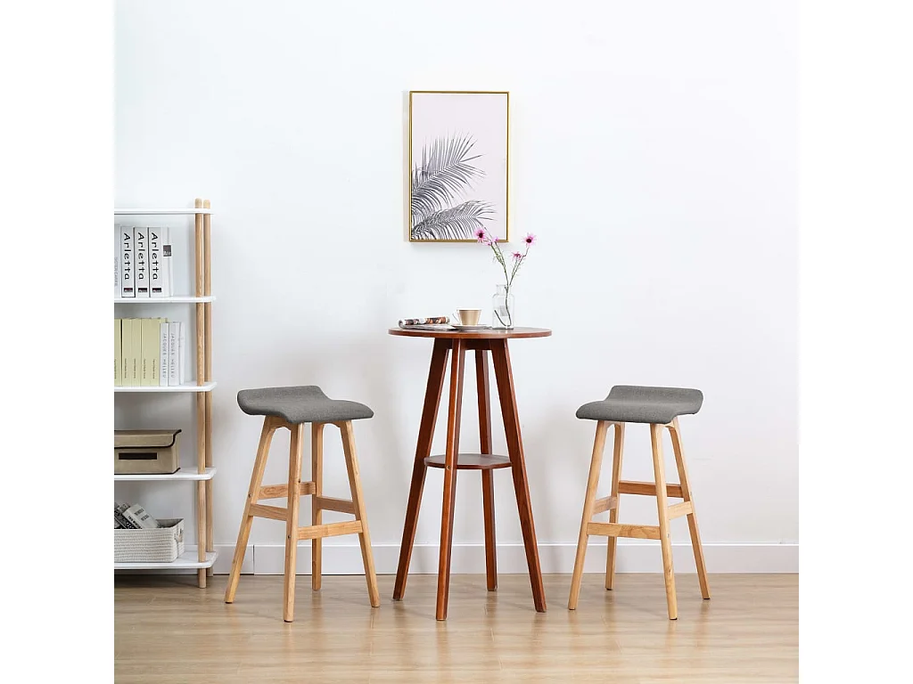 Tabourets de bar lot de 2 gris foncé tissu
