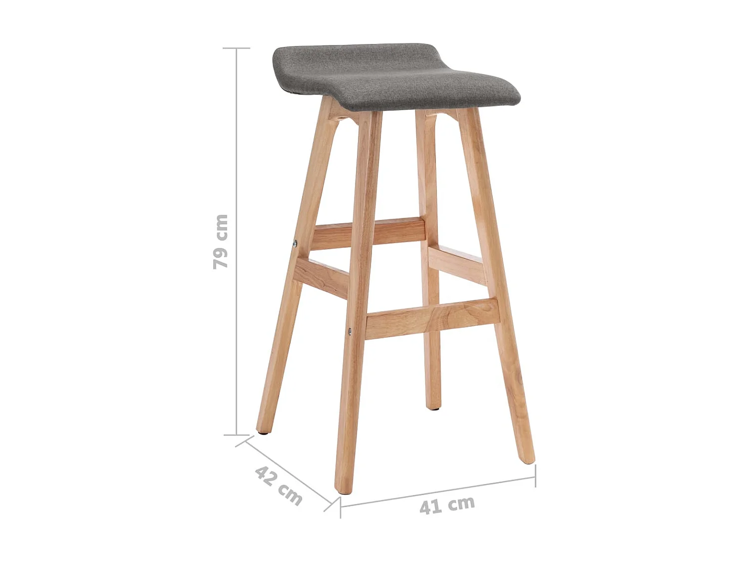 Tabourets de bar lot de 2 gris foncé tissu