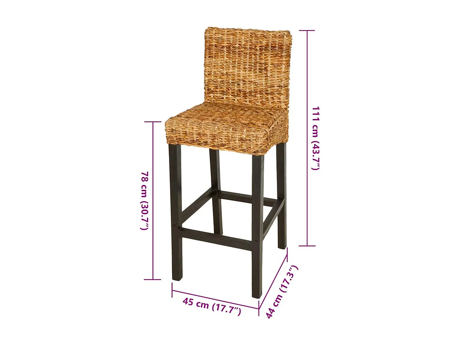 Tabourets de bar lot de 2 Abaca