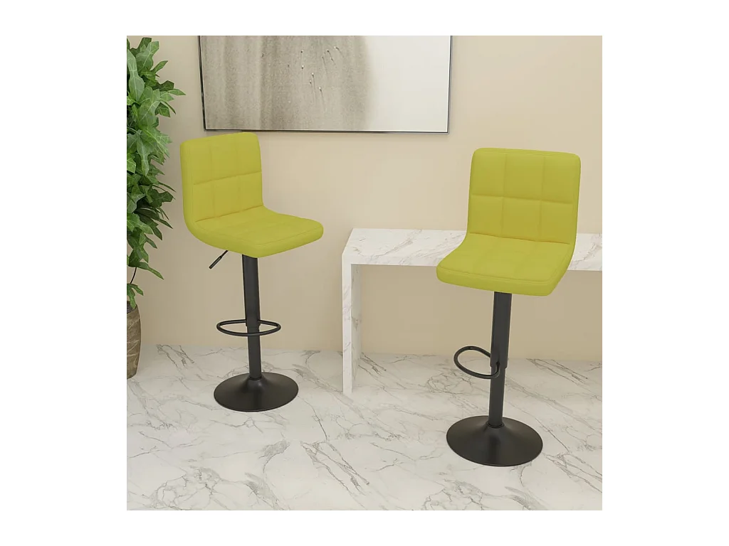Tabourets de bar lot de 2 vert tissu