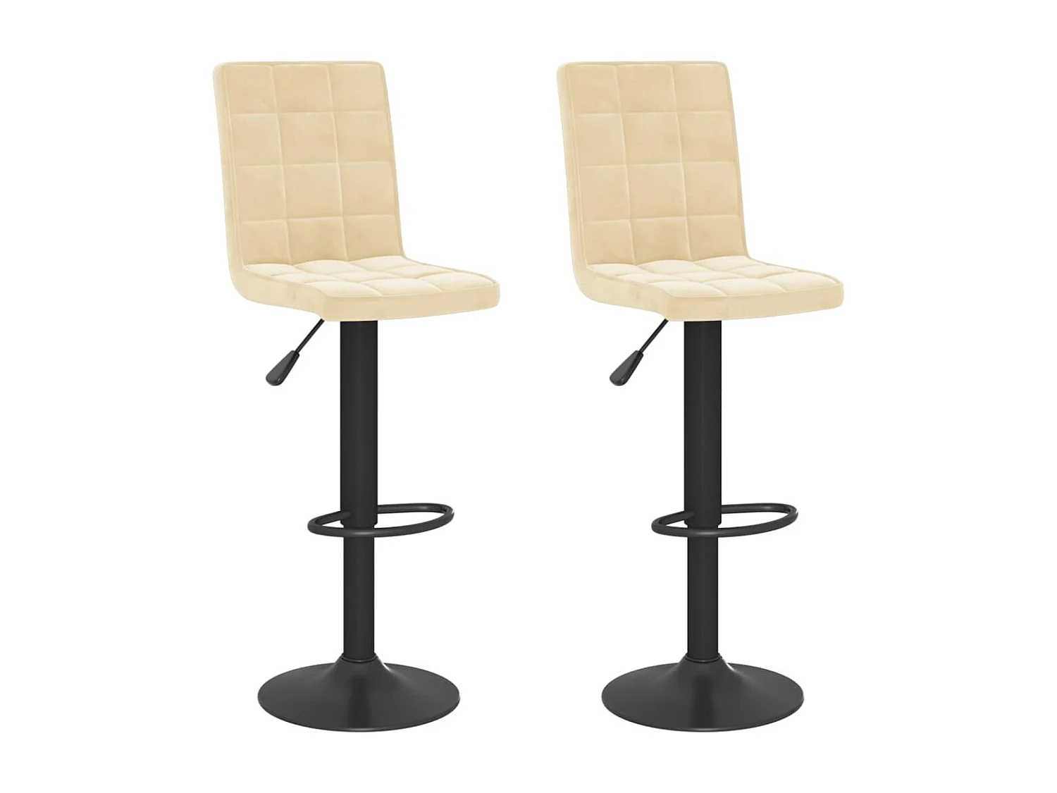 Barhocker 2 Stk. Creme Samt