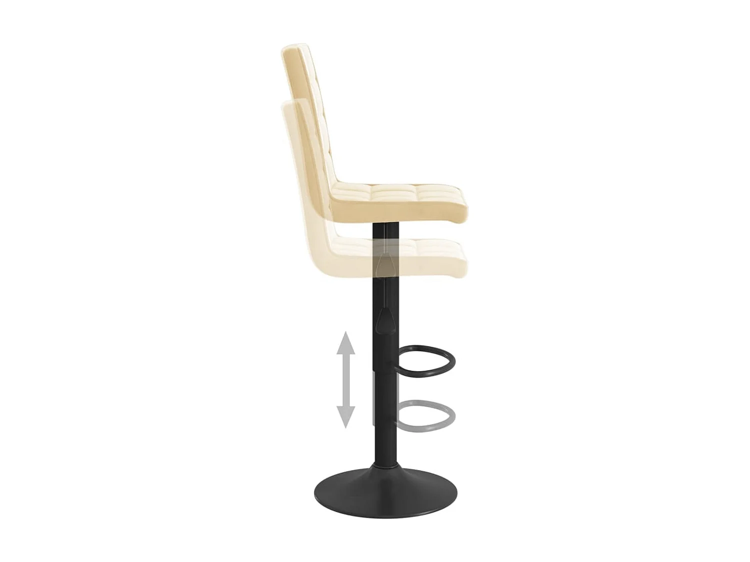 Barhocker 2 Stk. Creme Samt