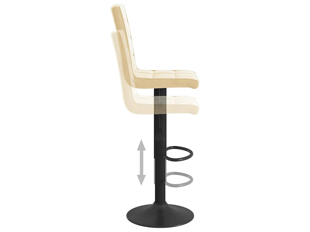 Tabourets de bar lot de 2 crème velours