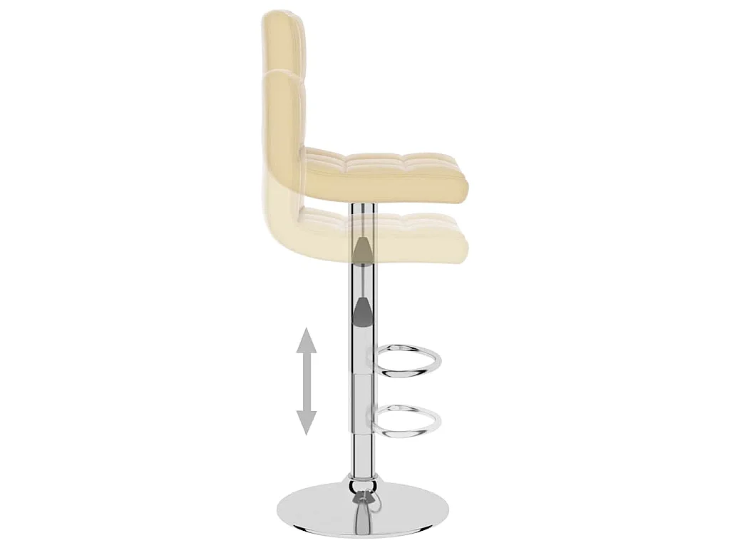 Banco de bar couro artificial cor creme