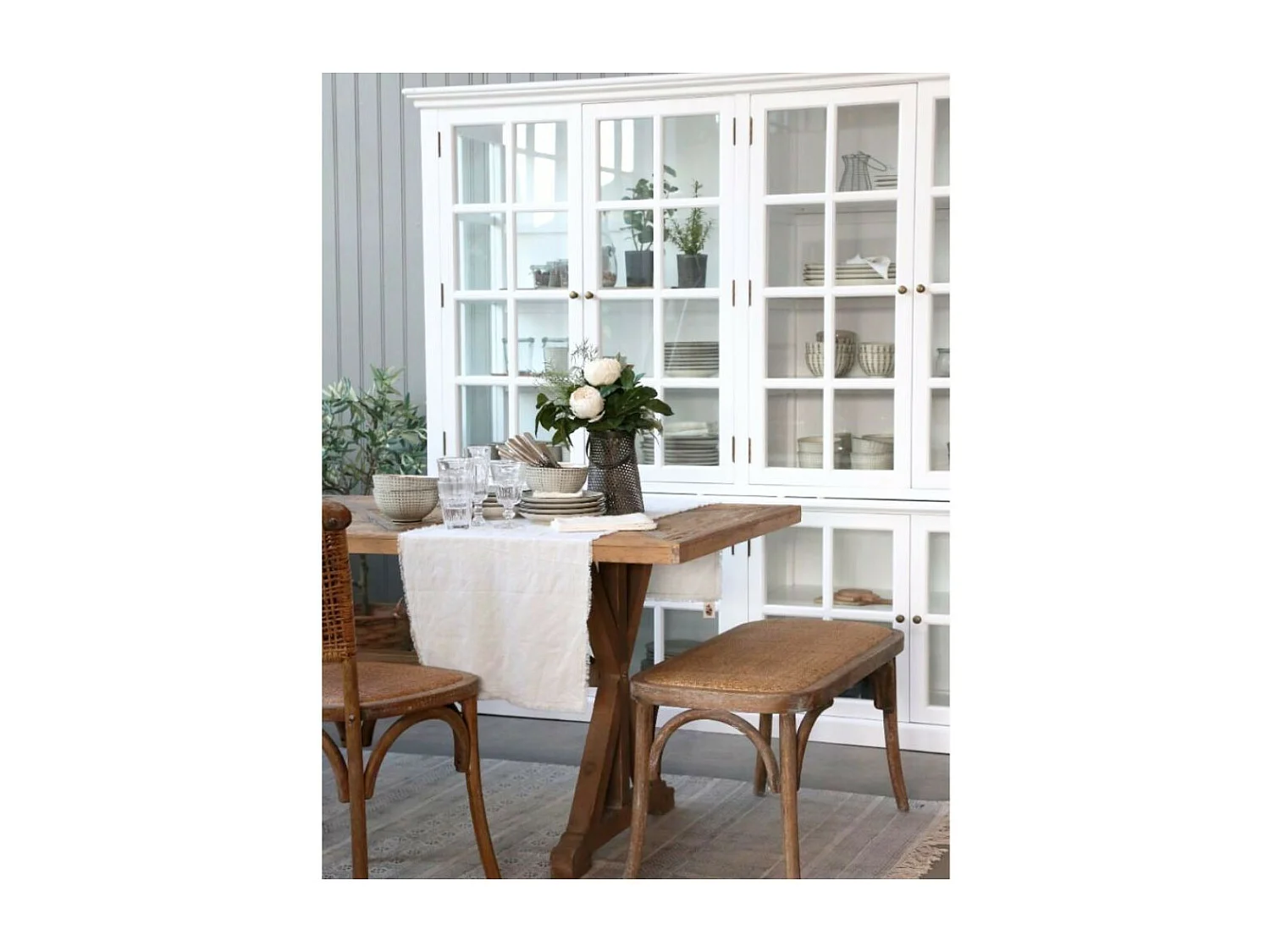 Table à manger en bois recyclé marron 200 x 90 x 77 cm