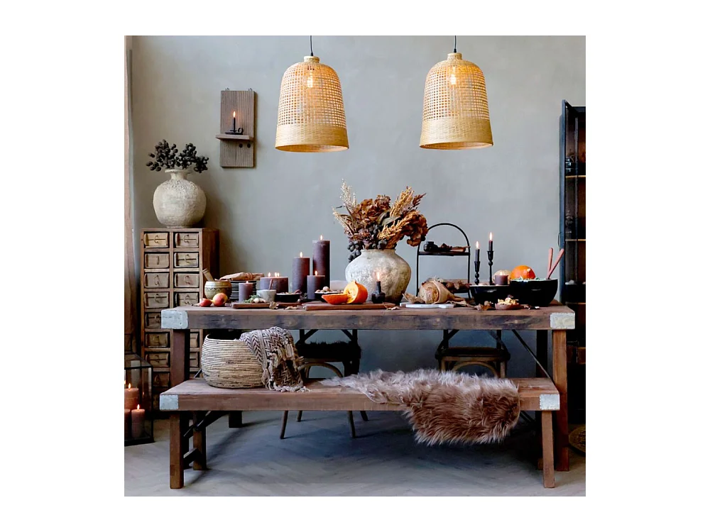 Table antique en bois recyclé marron 200 x 100 x 78 cm