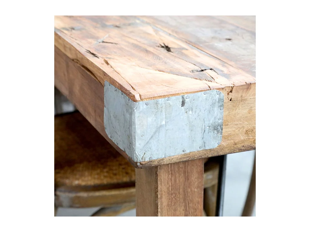 Table antique en bois recyclé marron 200 x 100 x 78 cm