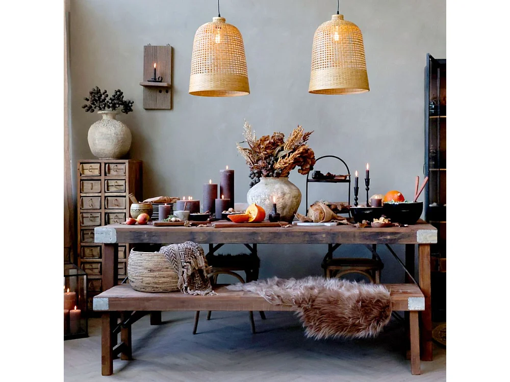 Table antique en bois recyclé marron 200 x 100 x 78 cm