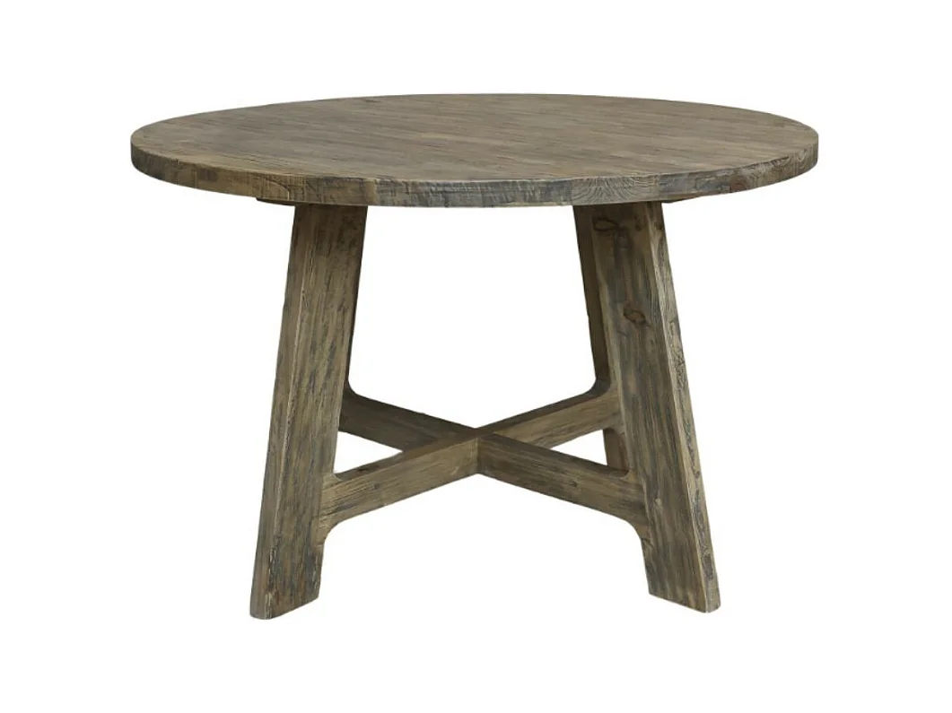 Table à manger en bois recyclé marron Ø.120 x Ht.76 cm