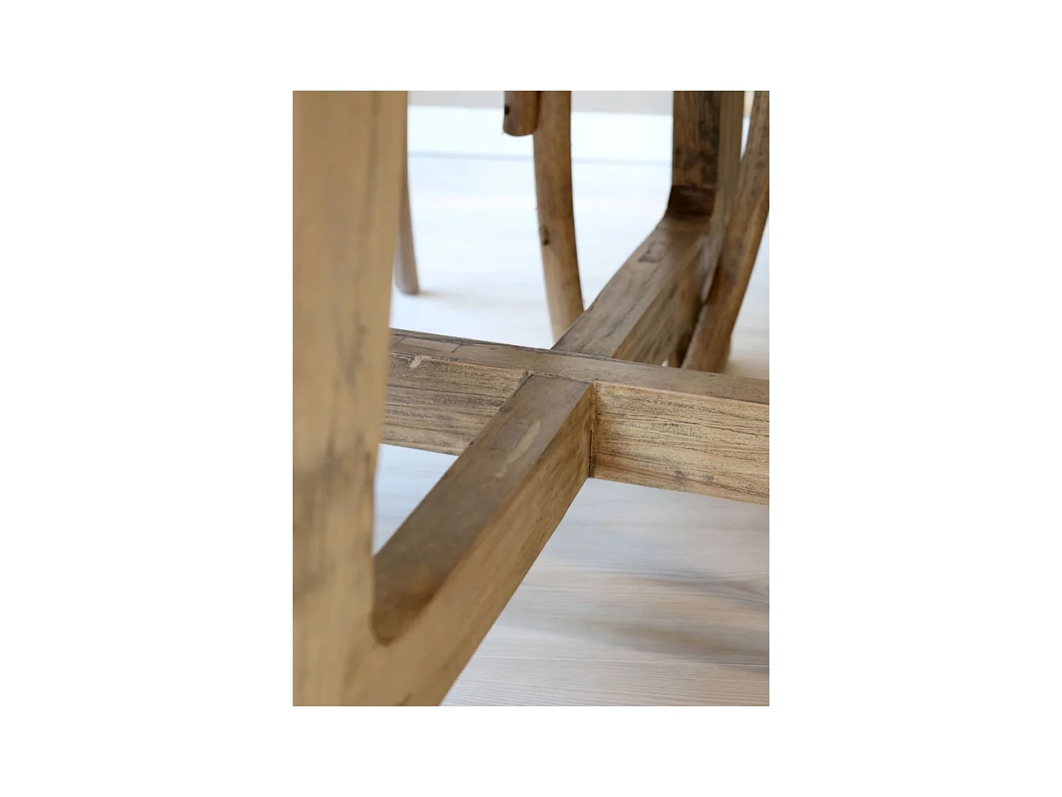 Table à manger en bois recyclé marron Ø.120 x Ht.76 cm