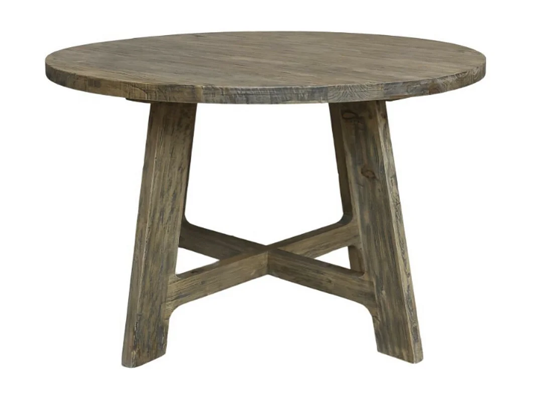 Table à manger en bois recyclé marron Ø.120 x Ht.76 cm
