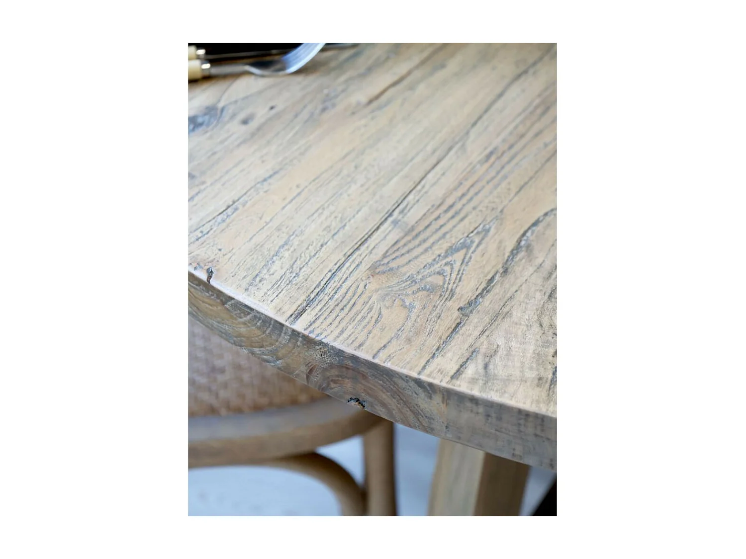 Table à manger en bois recyclé marron Ø.120 x Ht.76 cm