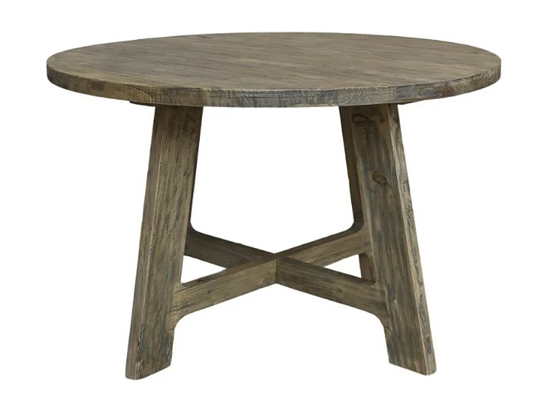 Table à manger en bois recyclé marron Ø.120 x Ht.76 cm