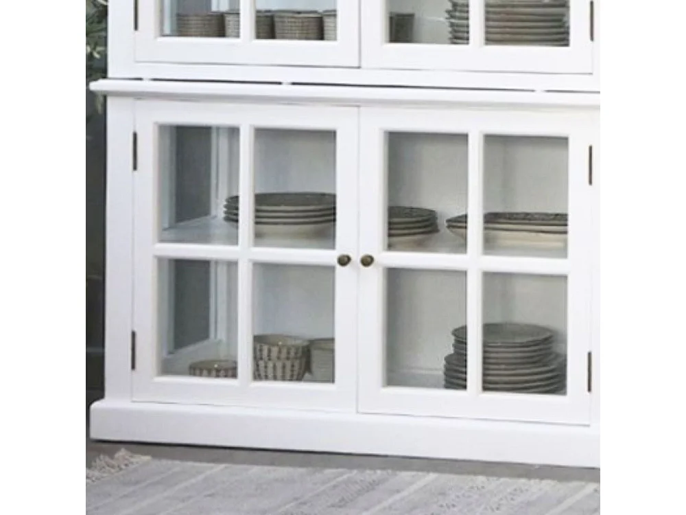 Meuble armoire vitrine en bois blanc et verre 220 x 55 x 195 cm