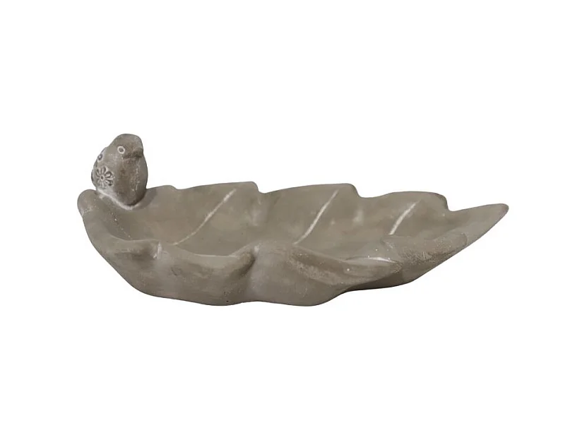 Bain d'oiseaux en béton gris 24 x 13 x 8 cm