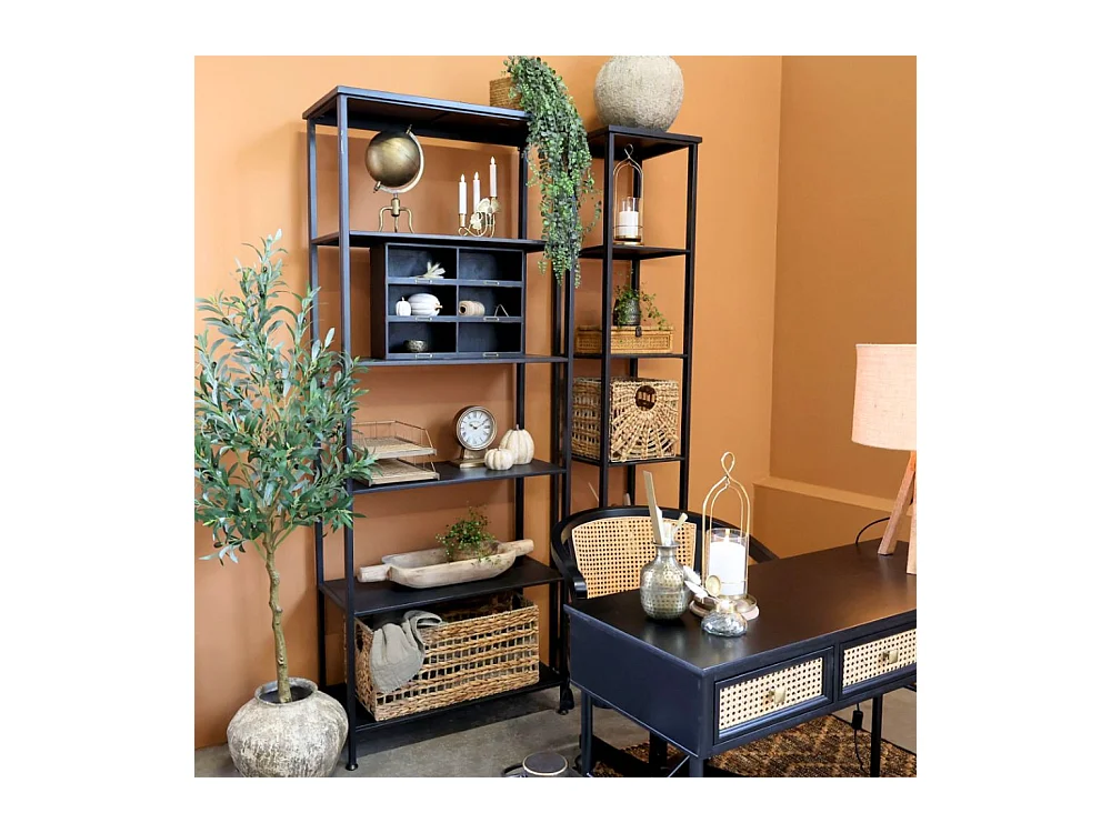 Etagère 5 étages en fer noir antique 84 x 38 x 212 cm