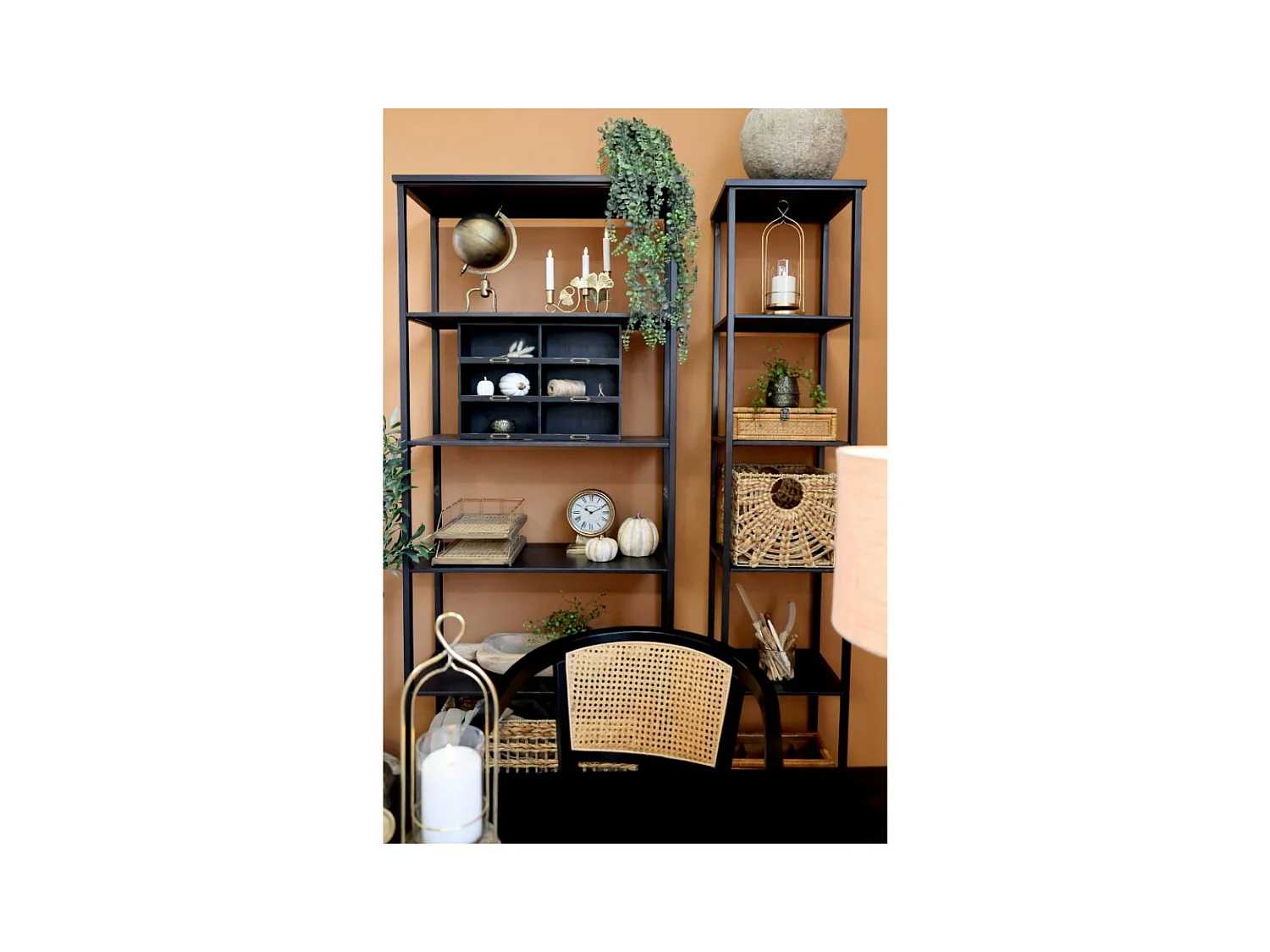 Etagère 5 étages en fer noir antique 84 x 38 x 212 cm