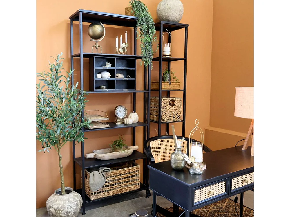 Etagère 5 étages en fer noir antique 84 x 38 x 212 cm
