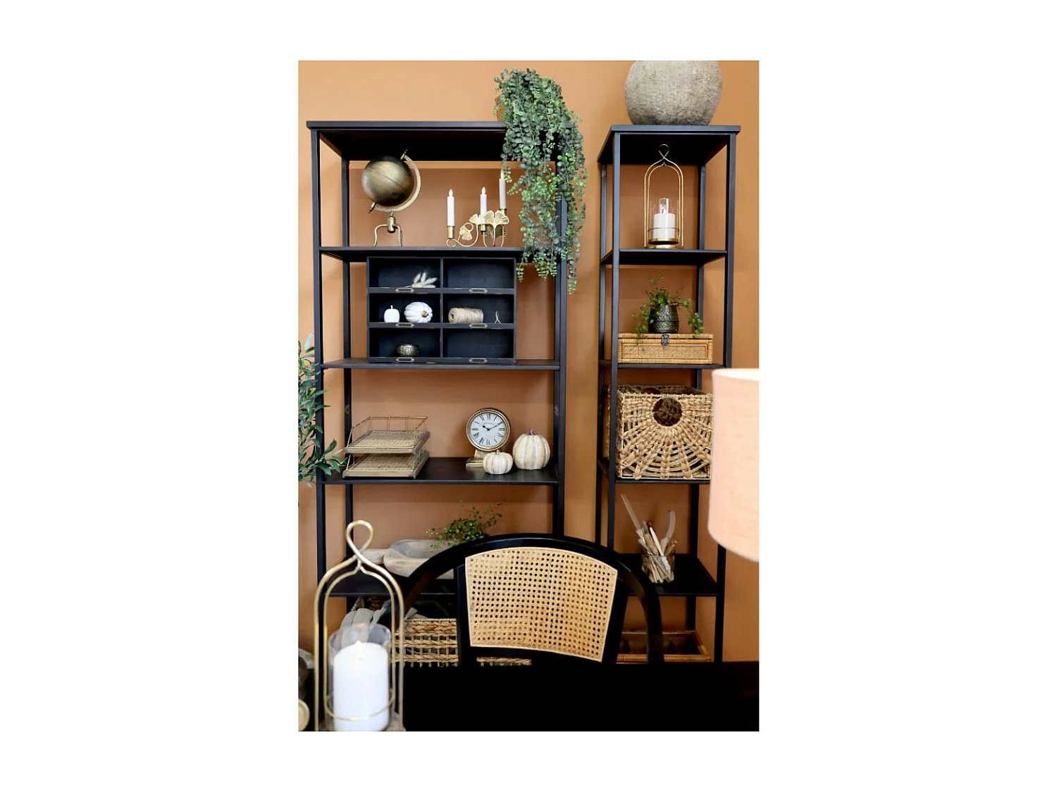 Etagère 5 étages en fer noir antique 84 x 38 x 212 cm