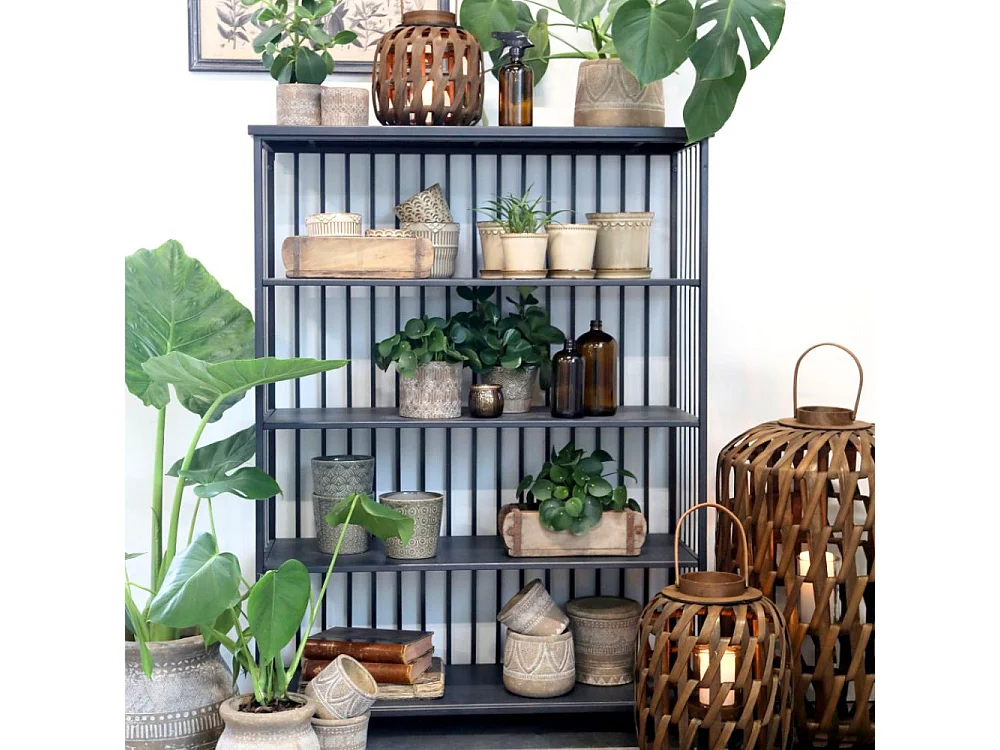 Etagère 4 étages en fer noir antique 97 x 38 x 132 cm