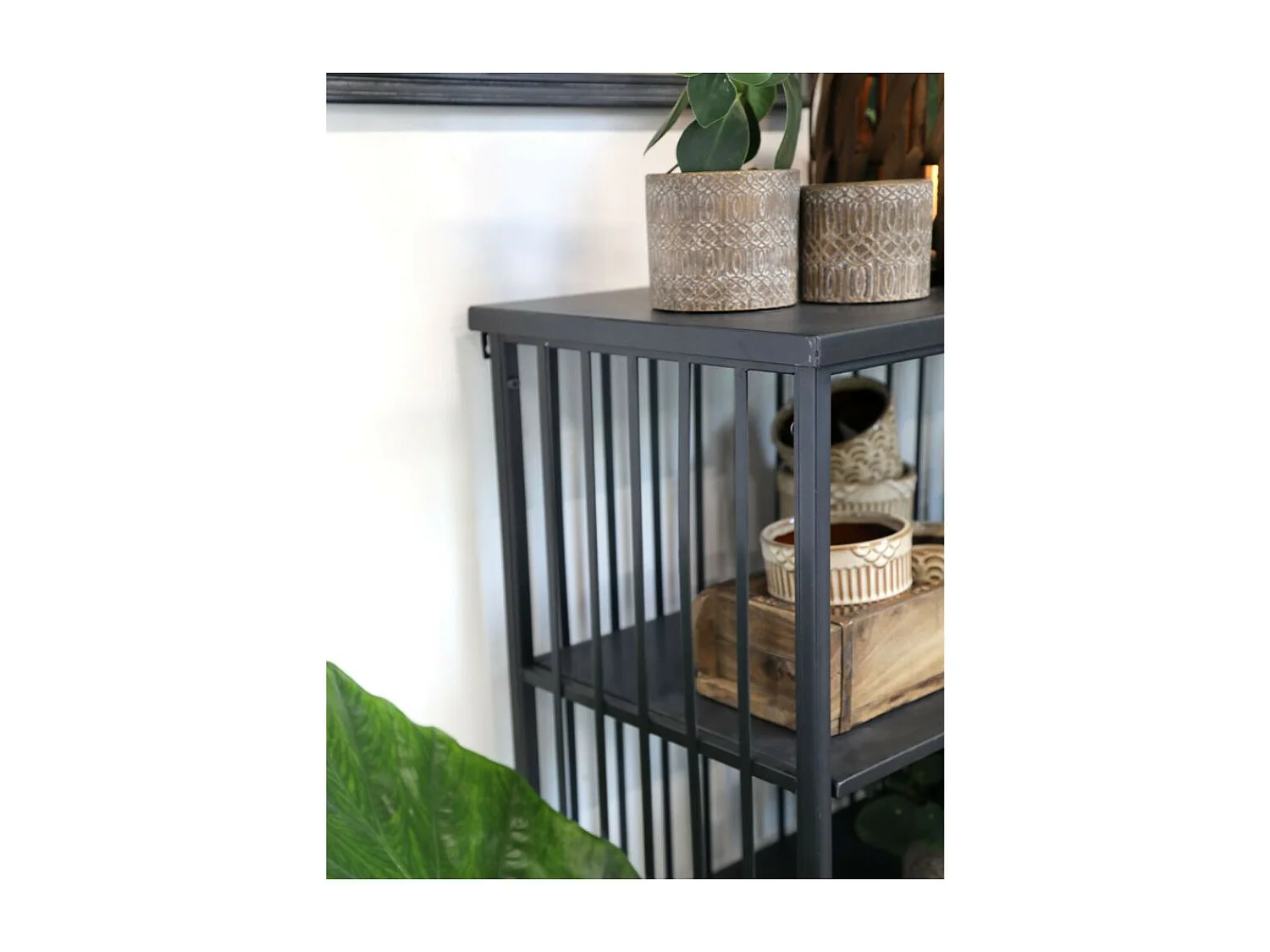 Etagère 4 étages en fer noir antique 97 x 38 x 132 cm