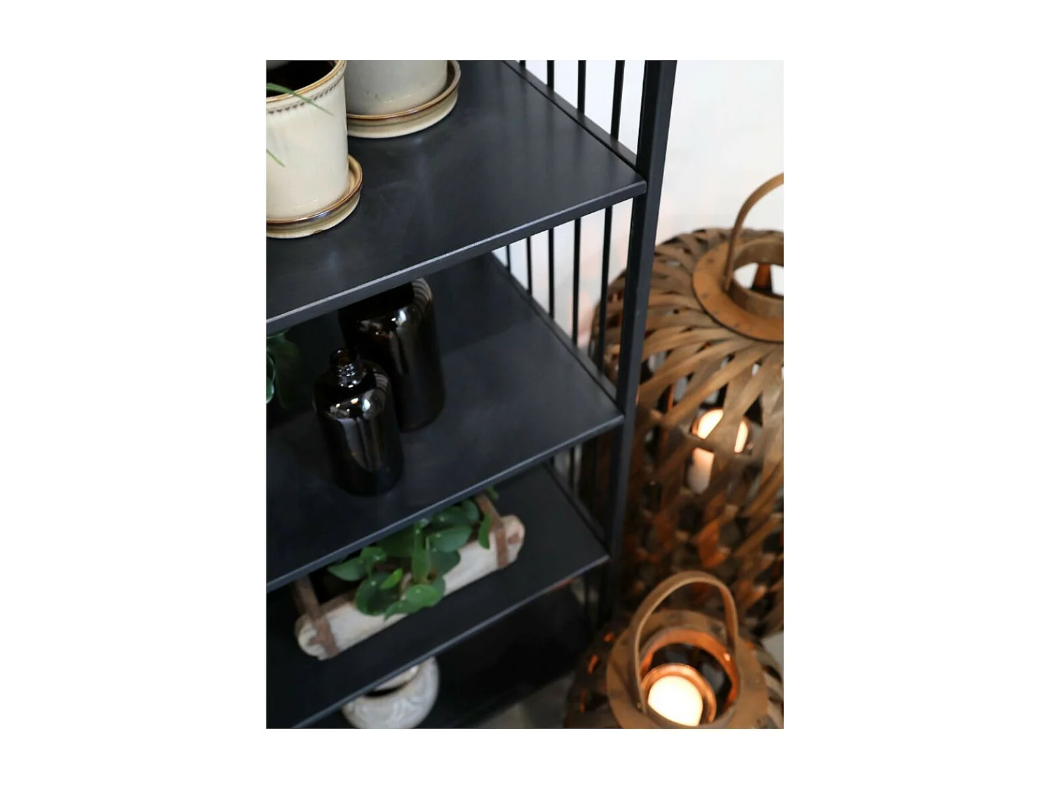 Etagère 4 étages en fer noir antique 97 x 38 x 132 cm