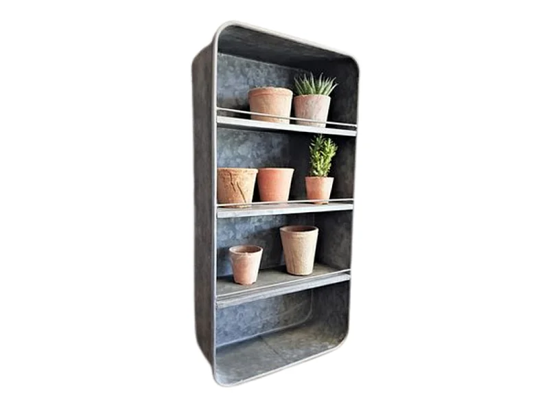 Etagère murale 3 étagères en zinc gris 29 x 12 x 58 cm