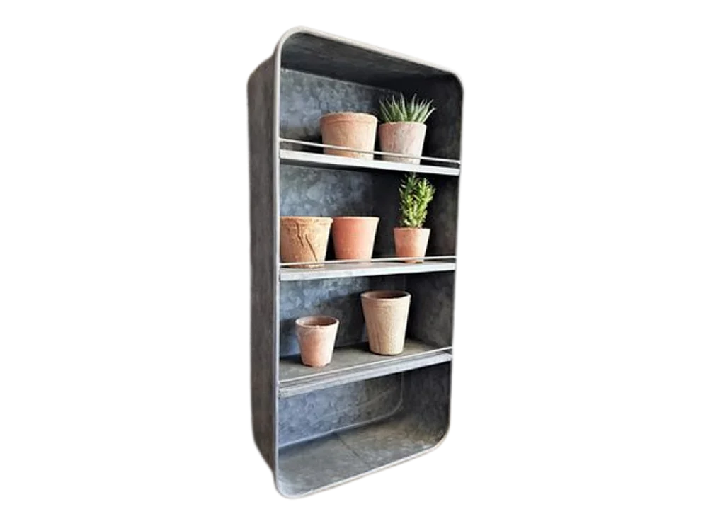 Etagère murale 3 étagères en zinc gris 29 x 12 x 58 cm